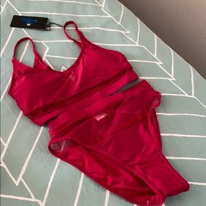 Sheer For the Weekend 2 piece swimsuit, Burgundy